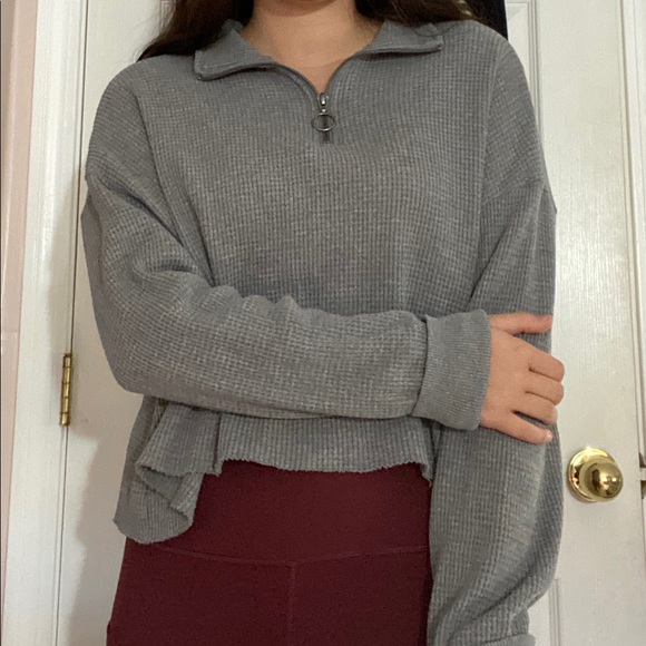 Hollister Tops - EUC | Hollister | Gray Quarter Zip Long Sleeve